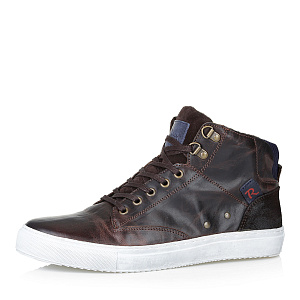 Коричневые кеды на белой подошве