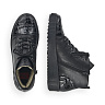 Черные ботинки из кожи на подкладке из натуральной шерсти на рифленной платформе