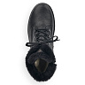 Черные утепленные ботинки из кожи и текстиля