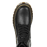 Черные высокие ботинки из кожи на шнуровке на подкладке из текстиля на утолщенной тракторной подошве