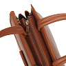 Светло-коричневая сумка сэтчел из экокожи с дополнительным кошельком и ручкой