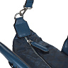 Синяя дорожая сумка из экокожи с принтом монограммой