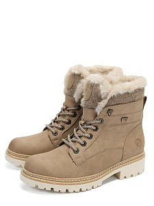 Коричневые зимние ботинки из экокожи