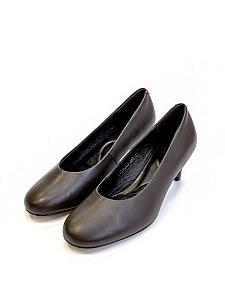 Коричневые туфли лодочки из кожи