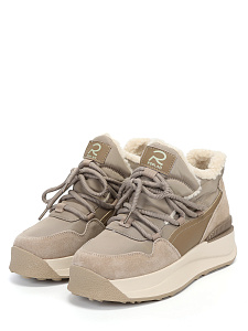 Бежевые зимние кроссовки из текстиля
