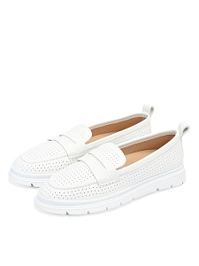 Белые лоферы из гладкой кожи