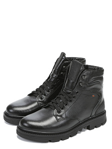 Черные зимние ботинки из кожи