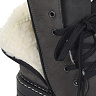 Черные ботинки из комбинированных материалов на подкладке из искусственной шерсти на тракторной подо