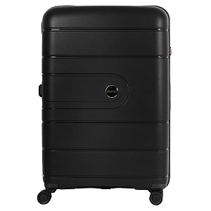 Черный вместительный чемодан из полипропилена