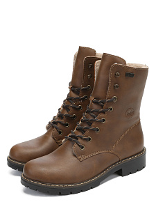 Коричневые зимние ботинки из экокожи