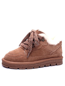 Рыжие угги из велюра