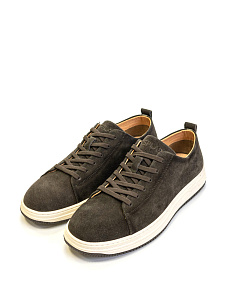 Хаки кеды из велюра