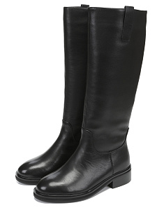 Черные зимние сапоги из кожи