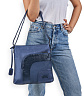 Синяя сумка-мешок из экокожи
