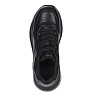 Черные кроссовки из кожи на подкладке из текстиля на утолщенной подошве