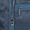 Синяя дорожая сумка из экокожи с принтом монограммой