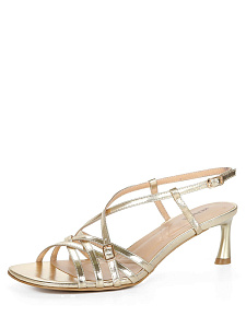 Золотые босоножки из композиционной кожи