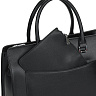 Черная сумка портфель из экокожи с наружным карманом на молнии