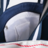 Бело-синяя пляжная сумка из принтованного полиэстера