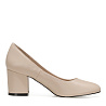 Бежевые туфли лодочки из экокожи на устойчивом каблуке Nine West