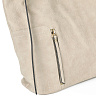 Бежевая сумка шоппер из экокожи с наружными карманами на молниях