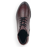 Бордовые ботинки из комбинированных материалов на шнуровке на подкладке из текстиля на квадратном каблуке