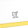 Бело-желтая сумка из экокожи с дополнительной ручкой
