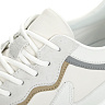 Бело-бежевые  кроссовки из кожи