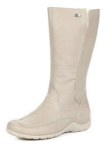 Светло-молочные сапоги из экокожи