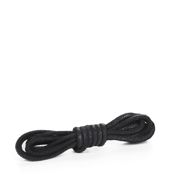 Шнурки тонкие круглые с пропиткой, чёрные, 100 см