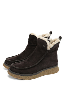 Коричневые зимние ботинки из велюр
