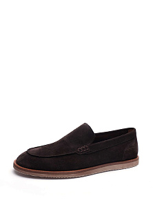 Коричневые лоферы из велюра