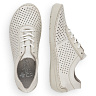 Белые туфли на шнурках из кожи с перфорацией на подкладке из текстиля