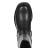 Черные полусапоги на молнии из кожи на подкладке из натуральной шерсти на утолщенной подошве и квадратном каблуке