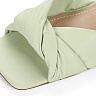 Зеленые босоножки из кожи на подкладке из экокожи на каблуке трапеция