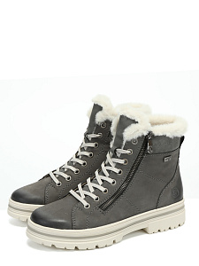 Серые зимние ботинки из кожи