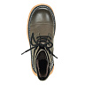Оливковые ботинки из кожи на утолщенной контрастной подошве на подкладке из натуральной шерсти