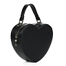 Черная сумка из экокожи в форме сердца