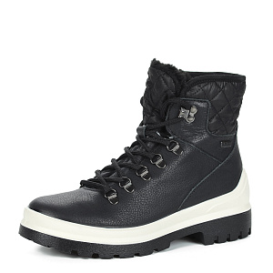 Черные ботинки хайкеры из нубука на подкладке из натуральной шерсти