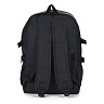 Черный рюкзак из текстиля с наружным карманом с клапанлм