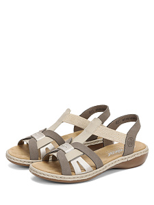 Бежевые сандалии из экокожи