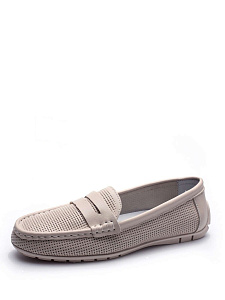 Бежевые мокасины из кожи