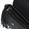 Черная сумка мессенджер из экокожи с декоративной кисточкой