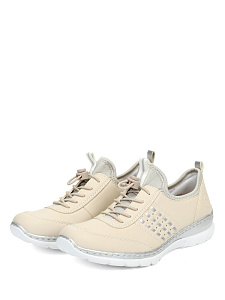 Бежевые кроссовки из экокожи