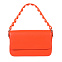Оранжевая сумка из экокожи на цепочке с дополнительным ремнем