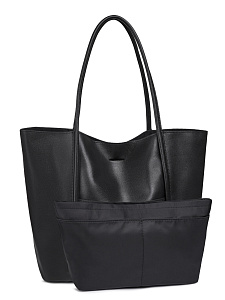 Черная сумка тоут из кожи