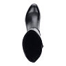 Черные сапоги из кожи с декорированным каблуком