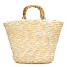 Бежевая пляжная сумка из соломы