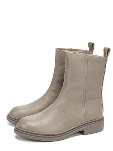 Серые зимние ботинки из кожи