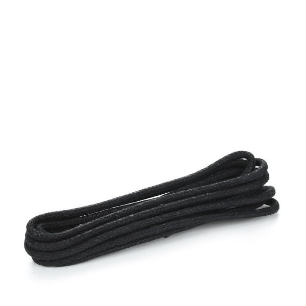 Шнурки тонкие круглые с пропиткой, чёрные, 60 см